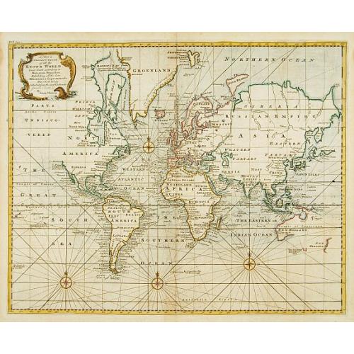 Old map image download for A new & correct chart of all the known world ..
