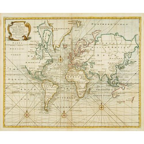 Old map image download for A new & correct chart of all the known world ..