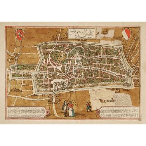 Old map image download for Trajectum. (Utrecht).