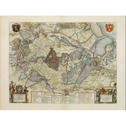 Old map image download for Breda Obsessa Et Expugnata a Celsissimo Friderico Henrico.
