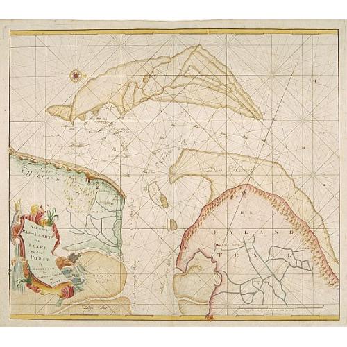 Old map image download for Nieuwe Pas-Kaart van Texel en den Horst.