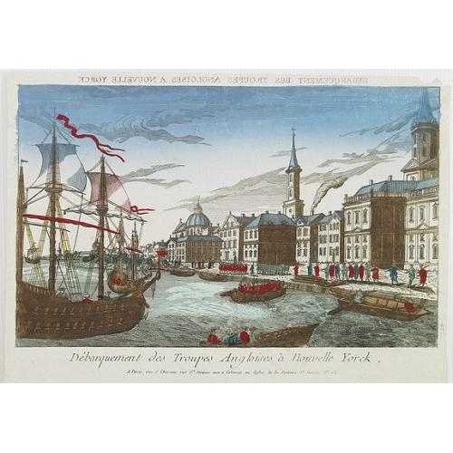 Old map image download for Le débarquement des troupes anglaises à New York.