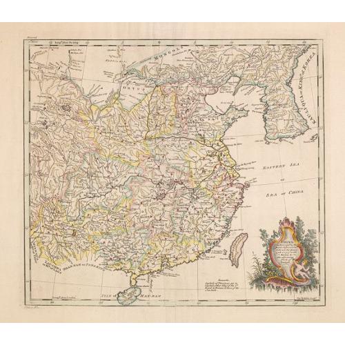 Old map image download for China as surveyed by the Jesuit Misionaries between the years 1708 & 1717 with Korea & the adjoining parts of Tartary.