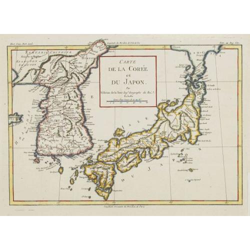 Old map image download for Carte de la Corée et du Japon. Par M.Brion de la Tour Ing.r Geographe du Roi.