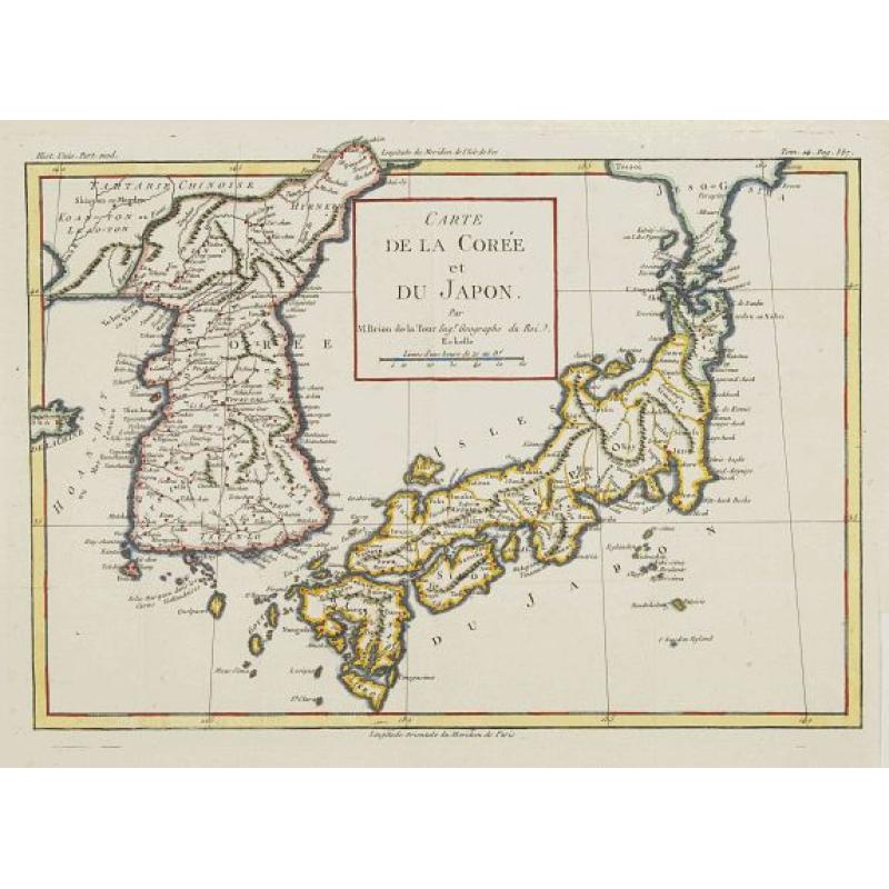 Carte de la Corée et du Japon. Par M.Brion de la Tour Ing.r Geographe du Roi.
