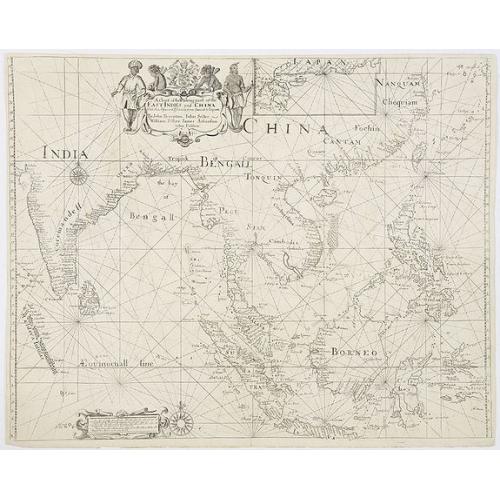 Old map image download for A chart of the trading part of the East Indies and China with the adjaccent islands of Surrat to Japan. . .