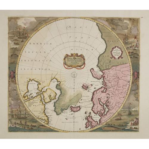 Old map image download for Poli Arctici, et circumiacentium terrarum descriptio novissima. . .