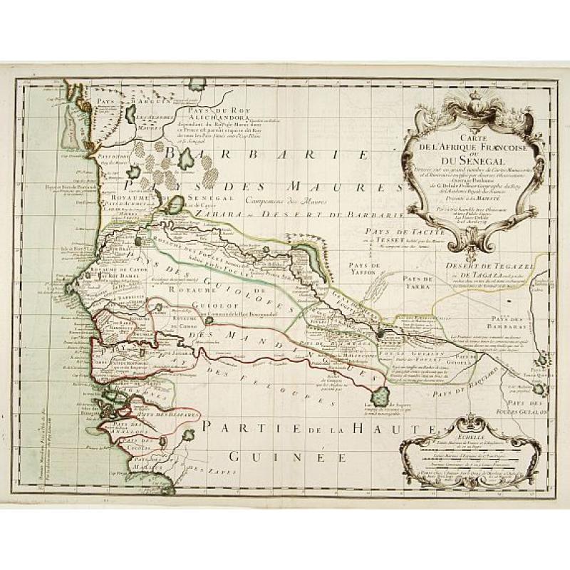 " Carte l'Afrique Fran&ccedile;oise ou du Senegal.."