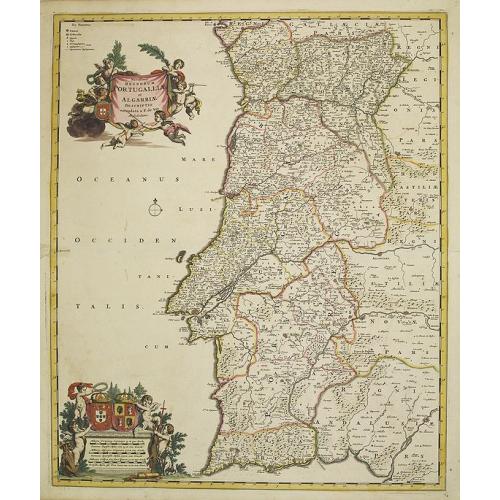 Old map image download for Novissima regnorum Portugalliae et Algarbiae descriptio.