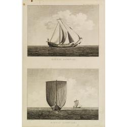 Bateau Japonais. Two prints on one sheet.