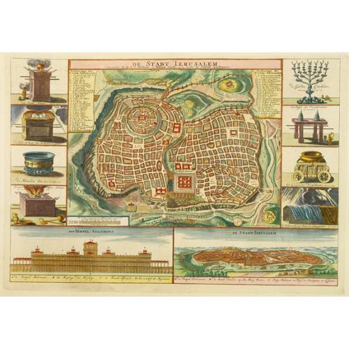 Old map image download for De Stadt Jerusalem.