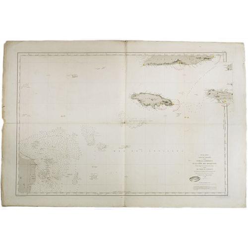 Old map image download for Mer des Antilles. Carte des passages entre Cuba, La Jamaique et la cote des mosquitos. . .