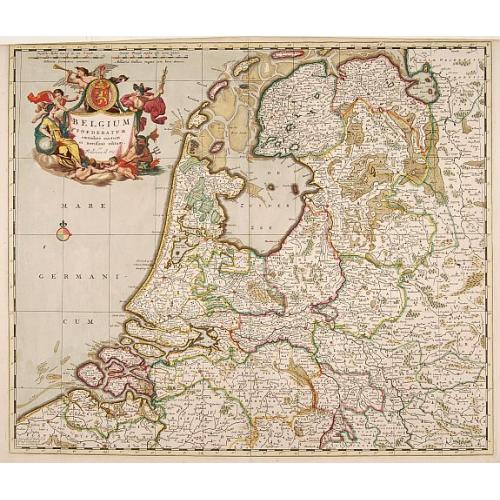 Old map image download for Belgium Foederatum emendate auctum et novissimé editum.