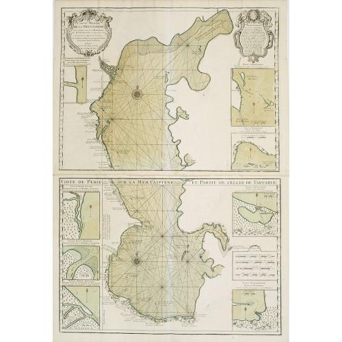 Old map image download for Carte Marine De La Mer Caspiene.. [Set of two maps.]