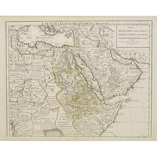 Old map image download for Carte de L'Egypte de la Nubiede L'Abissinie. . .