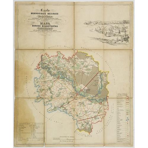 Old map image download for Karte des Brandeiser Bezirkes im Prager Kreise zusammengestellt nach den neuesten und verlässchsten Quellen. . . / Mapa Okresu Brandýského v Prazskem kraji. . .