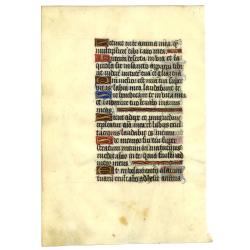 Leaf on vellum from a manuscript Book of Hours.