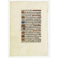 Leaf on vellum from a manuscript Book of Hours.