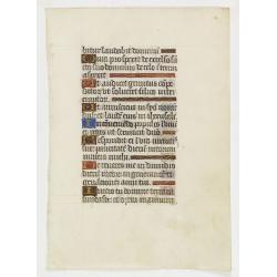 Leaf on vellum from a manuscript Book of Hours.