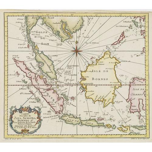 Old map image download for Carte Des Isles de Java, Sumatra, Borneo.. Malaca et Banca..