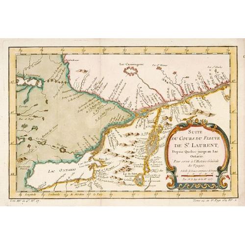 Suite du Cours du Fleuve de St.Laurent depuis Quebec jusqu' au Lac Ontario.