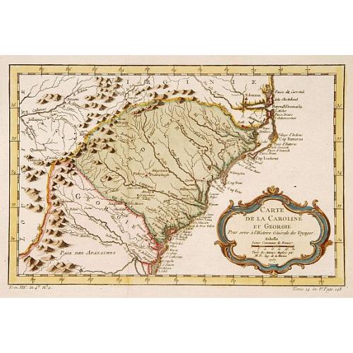 Old map image download for Carte de la Caroline et Georgie..