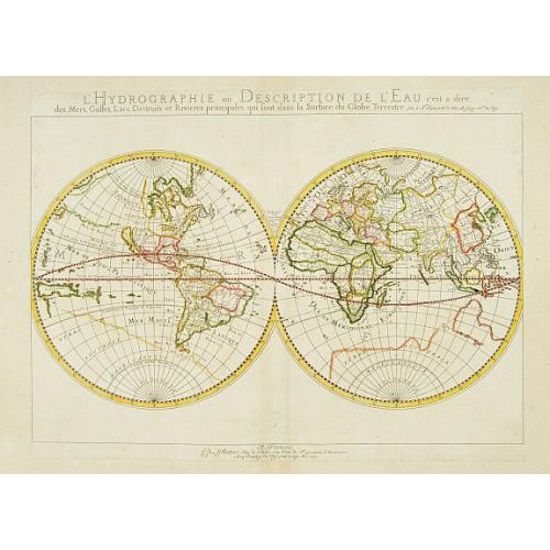 Old map image download for L'Hydrographie ..la Surface du Globe Terrestre.