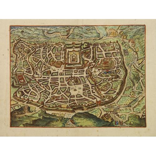 Rare, antique map of Jerusalem. . .