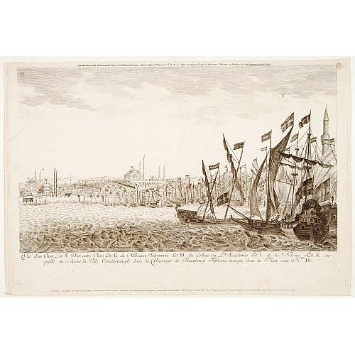 Rare, antique map of Quartozieme feuille de Receuil des Vues et Habillemens Turquie, desiné d'apres Nature par le B. de G. . . .. (Constantinople)