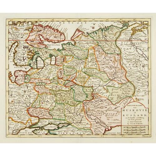 Old map image download for Nieuwe Kaart van Muskovie of Rusland..