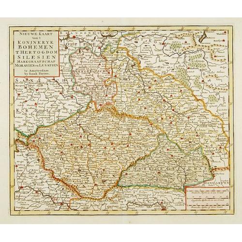 Old map image download for ..Bohemen tHertogdom Silesien..Moravien en Lusatien.