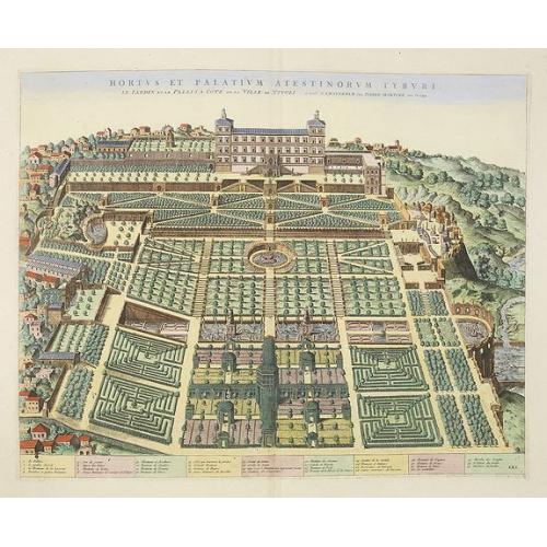 Old map image download for Hortus et Palatium Atestinorum Tyburi.