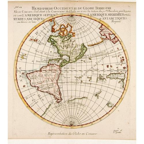 Old map image download for Hemisphere Superieur du Globe Terrestre..