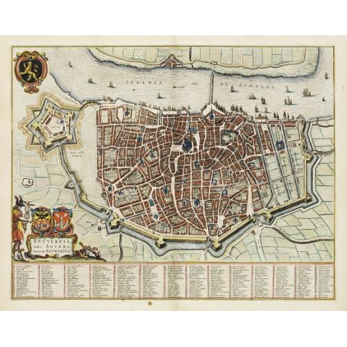Old map image download for Antverpia, Gallis Anvers. Vernacule Antwerpen.