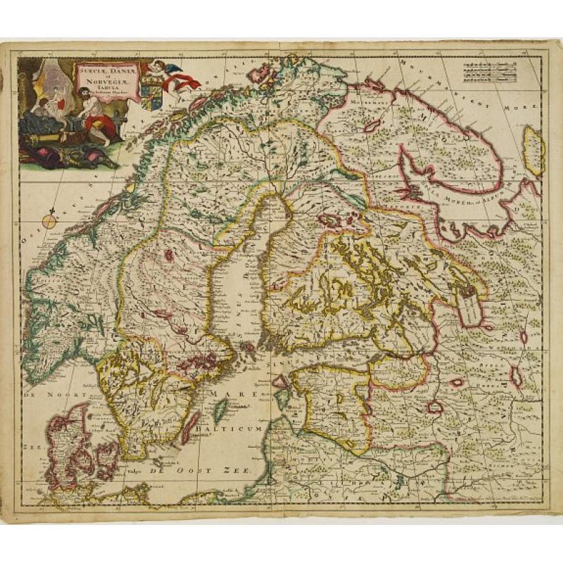 Accuratissima..Sueciae, Daniae et Norvegiae, Tabula.