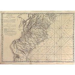 Carte Réduite des Côtes Orientales Del'Amérique Septentrionale Contenant partie du Nouveau Jersey, la Pen-sylvanie, le Mary-land, la Virginie, la Caroline Septentrionale, la Caroline Méridionale et la Georgie. . .