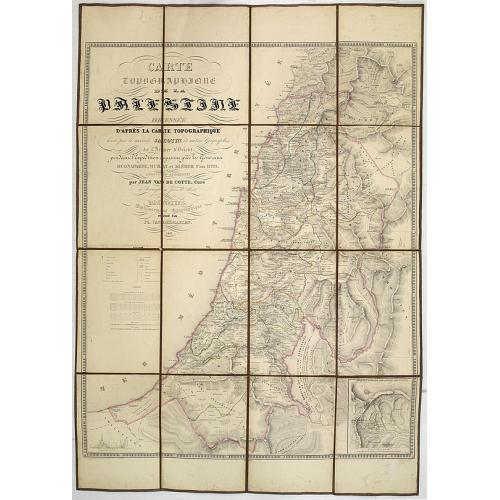 Old map image download for Carte Topographique de la Palestine dressée d'après la carte topographique levée par le savant Jacotin . . .