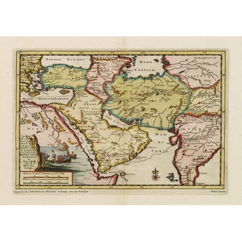 Old map image download for Robert Covertes Swerf-Reysen.. Arabie tot in Mogol Gedaan.