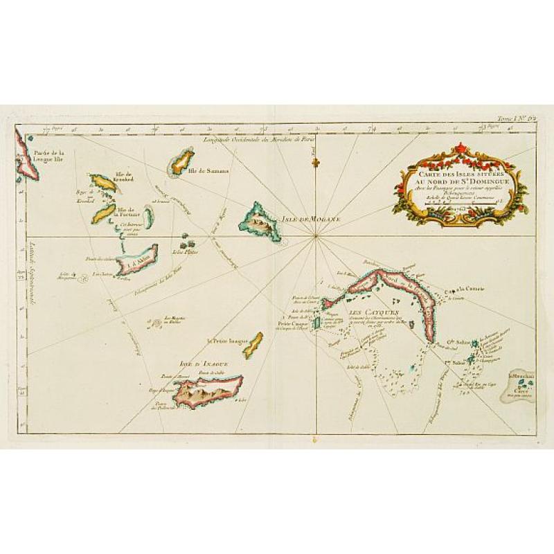 Carte des Isles Sittuees au Nord de St. Domingue..