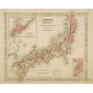 Old, Antique map image download for Johnson's Japan Nippon, Kiusiu, Sikok, Yesso. . .