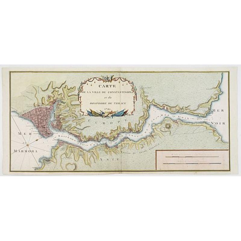 Carte de la ville de constantinople et du Bosphore de thrace 1785.