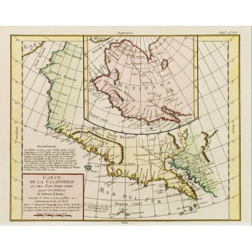 Old map image download for Carte de la Californie et des Pays Nord-Ouest. . .