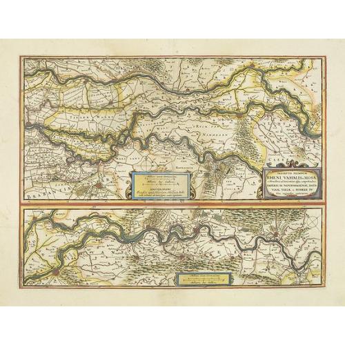 Old map image download for Descriptio fluminum Rheni, Vahalis et Mosae.