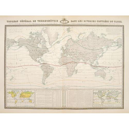 Old map image download for Tableau general de thermometrie..diverses contrees du Globe
