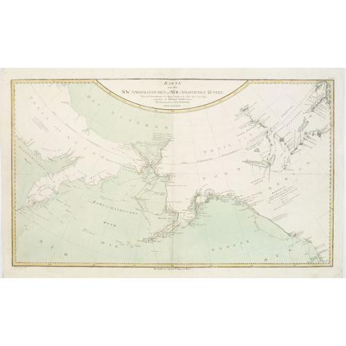 Old map image download for Karte von den N.W. Amerikanischen und N.OE. Asiatischen Kusten nach den Untersuchungen des Kapit. Cook...