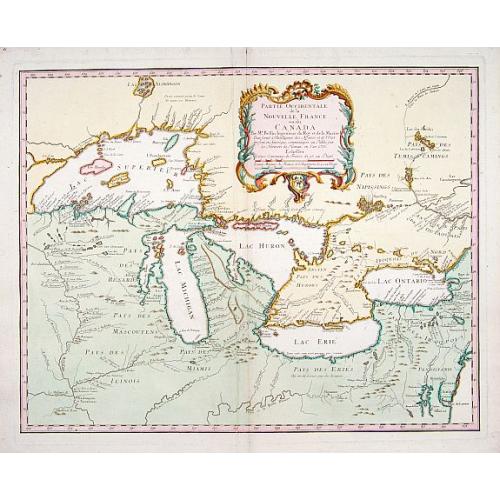 Old map image download for Partie Occidentale de la Nouvelle France ou des Canada.