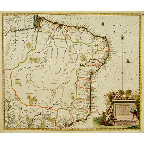 Old map image download for Nova et Accurata Brasiliae totius tabula.