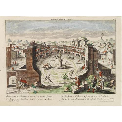 Old map image download for L'Amphitheatre de Rome, sixieme miracle du Monde.