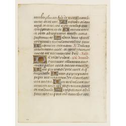 Manuscript leaf on vellum from a book of hours.
