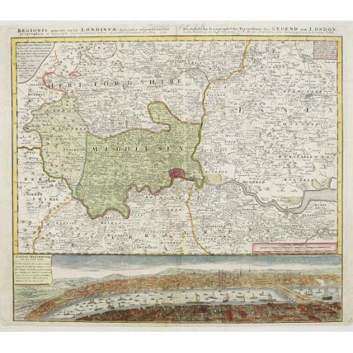 Old map image download for Regionis quae circa Londinum..